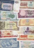 Kambodzsa, Laosz, Vietnam(Észak-, Dél-, Egyesült) 66 klf modern bankjegy T:I,I-, II+(néhány)