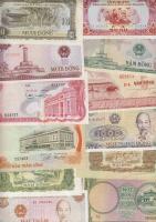 Kambodzsa, Laosz, Vietnam(Észak-, Dél-, Egyesült) 66 klf modern bankjegy T:I,I-, II+(néhány)