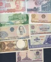 Kambodzsa, Laosz, Vietnam(Észak-, Dél-, Egyesült) 66 klf modern bankjegy T:I,I-, II+(néhány)