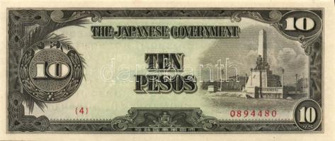 Japán megszállások /Kelet-Ázsia II.vh. 10 klf bankjegy T:I,I-, II(2x)