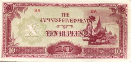 Japán megszállások /Kelet-Ázsia II.vh. 10 klf bankjegy T:I,I-, II(2x)