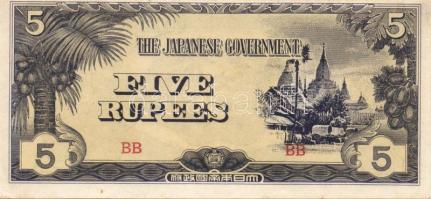 Japán megszállások /Kelet-Ázsia II.vh. 10 klf bankjegy T:I,I-, II(2x)