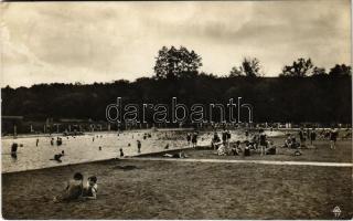 1929 Miskolctapolca, Görömbölytapolca, Görömbölyi-Tapolca, Tapolca (Miskolc); Strand, fürdőzők. László Ervin kiadása (EK)