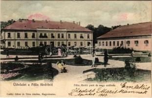 1903 Félixfürdő, Baile Felix; park és nagyszálloda / park and grand hotel (ázott sarok / wet corner)