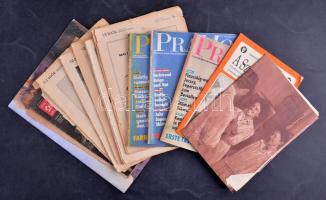 cca 1940-2000 Vegyes folyóirat és újság tétel, közte egy művészeti falinaptár