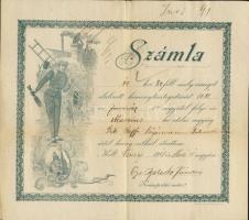 1918 Csurgói díszes kéményseprő számla