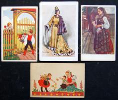 Magyar népviselet, népszokások 94 db régi lap / Hungary folklore, customs, 94 old postcards