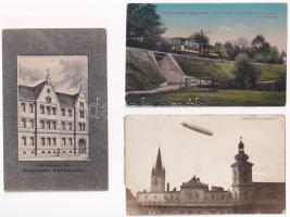 Nagyszeben, Hermannstadt, Sibiu; 3 db régi képeslap (léghajós) / 3 pre-1945 postcards (airship)