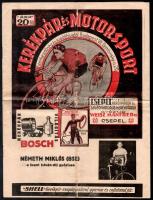 1931 Bp., Kerékpár és Motorsport, a legrégebbi magyar motorsportlap 17. évfolyam 21-22. szám, hajtott, szakadással, 12p