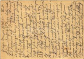 1943 Benedek Árpád zsidó KMSZ (közérdekű munkaszolgálatos) 101/88. kis. mu. szd. levele feleségének ...