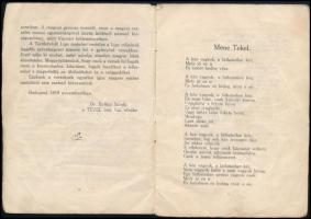 1919 Bp., Segítsetek! Hangok a végekről 1918-1919, írta: Végvári, irredenta füzet, 16p