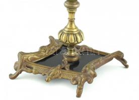 Asztali tükör, bronz goglalatban, kopott, jelzés nélkül, m:34,5cm