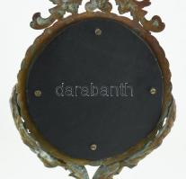 Asztali tükör, bronz goglalatban, kopott, jelzés nélkül, m:34,5cm