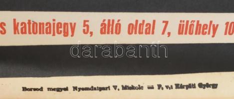 Magyar Honvédelmi Sportszövetség országos bajnoki salakverseny plakát, szakadással, 66×44 cm