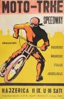 MOTO-TRKE Speedway plakát, szakadással, 72×48 cm