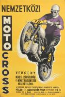 1961 MOTOCROSS verseny plakát, 72×48 cm