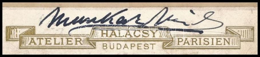 1894 Munkácsy Mihály (1844-1900) portréja utólagos filces? aláírással, kemény hátú fotó Halácsy fény...