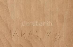 Jakab Gyula (1910-1991): Mária Jézussal, plasztikus fa fali kép, jelzett, 27×16 cm