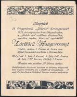 1913 Nagyváradi Jókedv Zeneegyesület hangversenye, zártkörű esemény meghívója Geiger Richárd grafiká...
