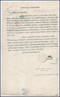 1920 Győri alispán által kiadott vadászati, vadmérgezési engedély részletezve a gyógyszertárból kiutalt mérgeket, irat felső részén irredenta szöveg