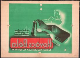 cca 1930 Kovács Béla selyem reklám nyomtatvány, negatív nyomat 28x22 cm