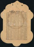 1896 Jakab és Társa Csikszereda litografált fali naptár, hátoldalán kártyanaptárral. Naptárbélyeggel...