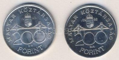 1992-93. 200Ft Ag "MNB" (2x) T:BU,2