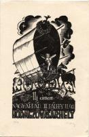 Nagy Árpád (1894-1959) Ex-Libris a művész saját kezű aláírásával