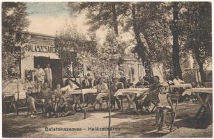 1929 Balatonszemes, Halász csárda kertje