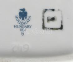 2 db Hollóházi porcelán bonbonier. Matricás, jelzett, minimális kopással, 15,5x9,5 cm és 9x7 cm