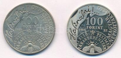 1986. 100Ft Cu-Ni-Zn "Fáy András" (2x) T:BU,1 (eredetileg PP) 
Adamo EM96