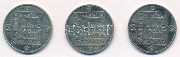 1985. 100Ft alpakka (3xklf) "Természetvédelem - Mocsári Teknős, Vadmacska, Vidra" T:BU 
A...