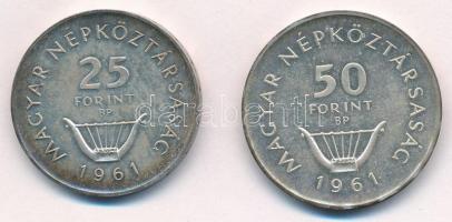 1961. 25Ft Ag + 50Ft Ag "Liszt" T:1- patina Adamo EM7, EM8