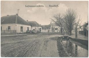 1923 Lajtaszentmiklós, Neudörfl an der Leitha; utca / Strasse. Verlag Mathias Fischer / street (EK)