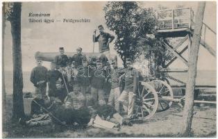 1915 Komárom, Komárnó; Tábori ágyú katonákkal / Feldgeschütz / K.u.k military, cannon, soldiers