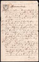 1867 Moson megye, házassági szerződés 5 fl okmánybélyeggel, szárazpecséttel