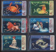 Hiánytalan 12 darabból álló használt horoszkópos telefonkártya sorozat