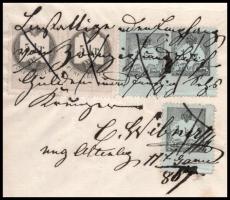 1866 Magyaróvár, üveges mester számlája 6 db okmánybélyeggel