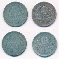 Ausztria 1893-1901. 1K Ag "I. Ferenc József" (4xklf) T:2-,3 patina Austria 1893-1901. 1 Co...