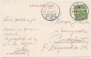 1908 Léva, Levice; Báti utca, takarékpénztár, üzletek. Schulcz Ignác kiadása / street, savings bank,...