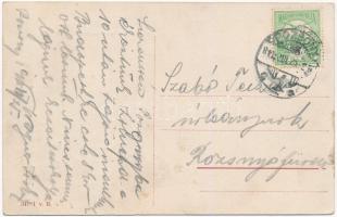 Pozsony, Pressburg, Bratislava; Kapuczinus tér, vár, Ratzersdorf Frigyes üzlete / square, shops, cas...