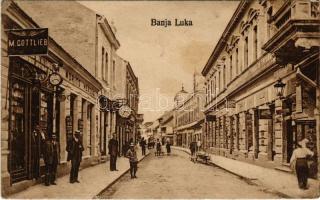 1922 Banja Luka, Banjaluka; street, shops of M. Gottlieb and Moritz Herzog (Rb)