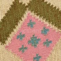 Retró falvédő szőttes, stilizált virág motívumokkal, szép állapotban, jelzés nélkül, 47x150cm