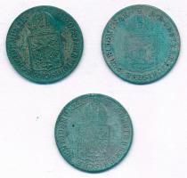 Ausztria 1848A 6kr Ag (2x) + 1849A 6kr Ag T:2,2- patina / Austria 1848A 6 Kreuzer Ag (2x) + 1849A 6 ...