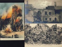 Tüzek, háborús károk 5 db képeslap