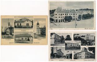 Léva, Levice; 7 db régi képeslap / 7 pre-1945 postcards