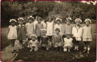 1930 Mezőtúr, óvodások csoportképe. Maksay László fényképész photo