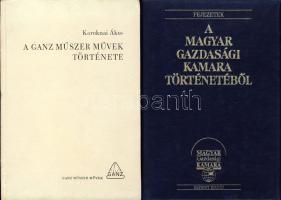 1975-1989 Koroknai Ákos: A Ganz Műszer Művek története és Ágoston László: A Magyar Gazdasági Kamara történetéből (reprint) című könyvek