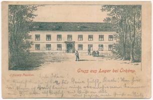 1900 Örkény, Lager, Officiers Pavillon / Tábor, Tiszti pavilon (r)