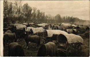 Altes und neues Lager / WWI German military, camp with supply carriages. Ernst Löhn (Jüterbog) photo
